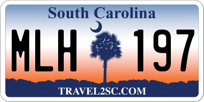 SC license plate MLH197