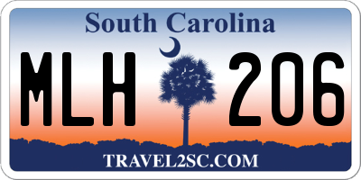 SC license plate MLH206