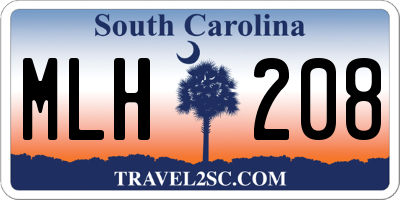 SC license plate MLH208