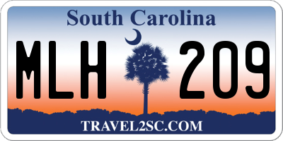 SC license plate MLH209
