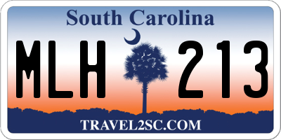 SC license plate MLH213