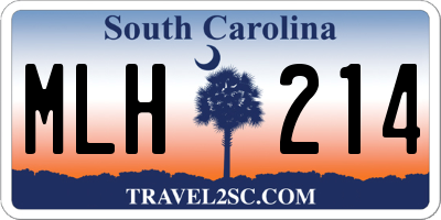 SC license plate MLH214