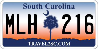 SC license plate MLH216