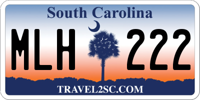 SC license plate MLH222