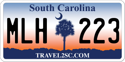 SC license plate MLH223
