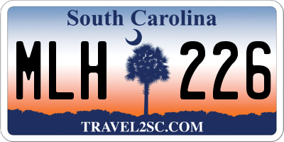 SC license plate MLH226