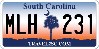 SC license plate MLH231