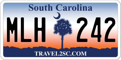 SC license plate MLH242