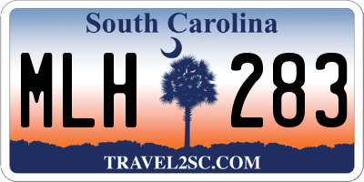SC license plate MLH283