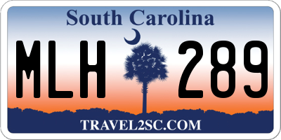 SC license plate MLH289