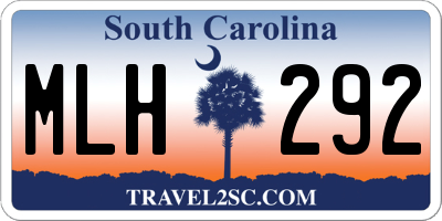 SC license plate MLH292