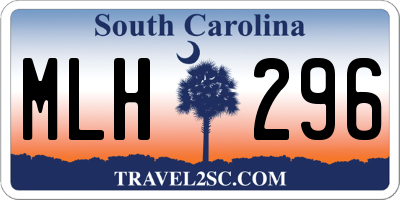 SC license plate MLH296
