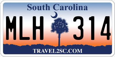 SC license plate MLH314