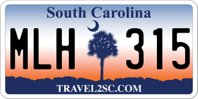 SC license plate MLH315