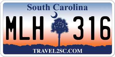 SC license plate MLH316