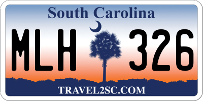 SC license plate MLH326
