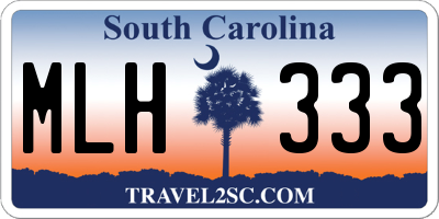 SC license plate MLH333