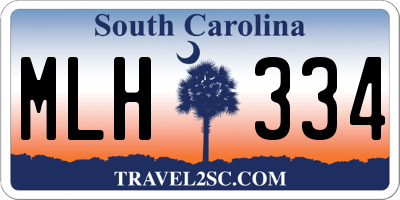 SC license plate MLH334