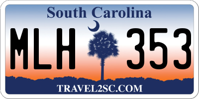 SC license plate MLH353