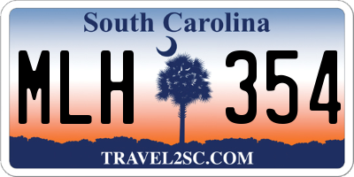 SC license plate MLH354