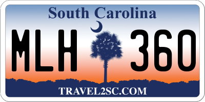 SC license plate MLH360