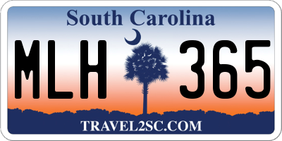 SC license plate MLH365