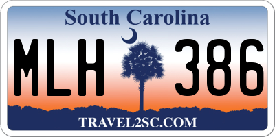 SC license plate MLH386