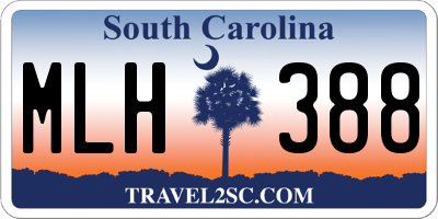 SC license plate MLH388