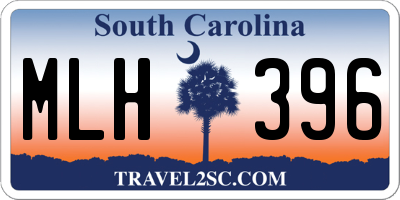 SC license plate MLH396