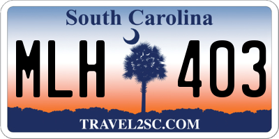 SC license plate MLH403