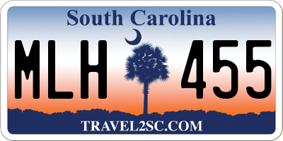SC license plate MLH455
