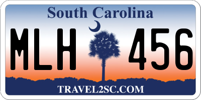 SC license plate MLH456