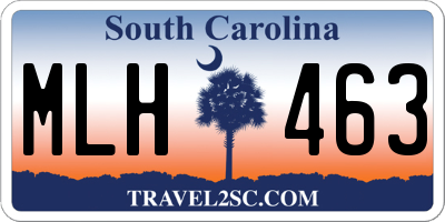 SC license plate MLH463