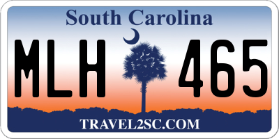 SC license plate MLH465