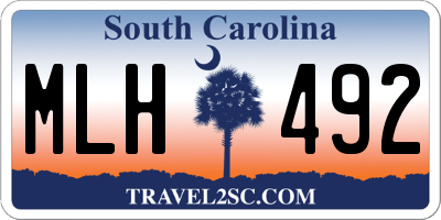 SC license plate MLH492