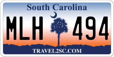 SC license plate MLH494