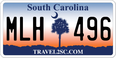 SC license plate MLH496