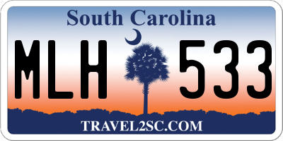 SC license plate MLH533