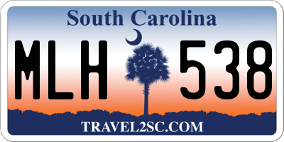 SC license plate MLH538