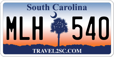 SC license plate MLH540