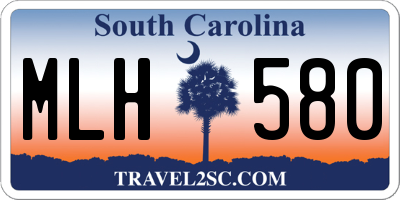 SC license plate MLH580