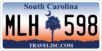 SC license plate MLH598