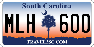 SC license plate MLH600