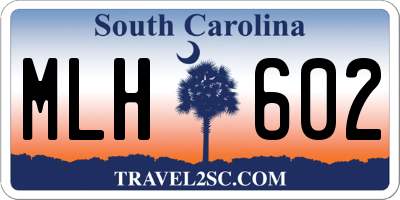 SC license plate MLH602