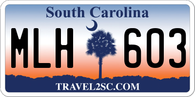 SC license plate MLH603