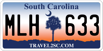 SC license plate MLH633