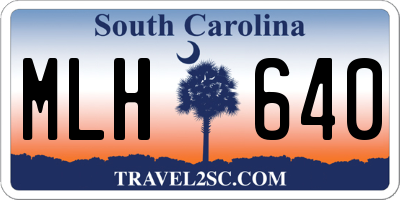 SC license plate MLH640