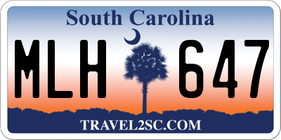 SC license plate MLH647