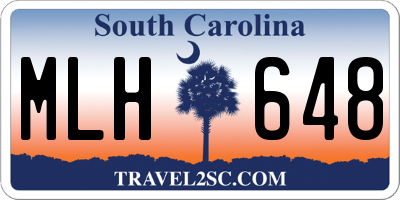 SC license plate MLH648