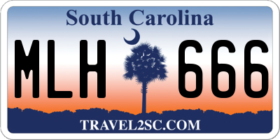 SC license plate MLH666